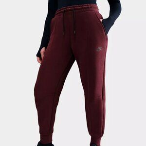 Nike Tech Fleece Joggers Burgundy Wine Black Athleisure Small Streetwear Sporty